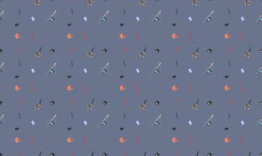 Farklı aksesuarlara sahip renkli arkaplan