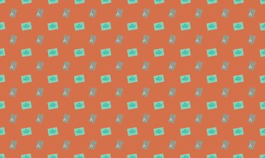 Farklı aksesuarlara sahip renkli arkaplan