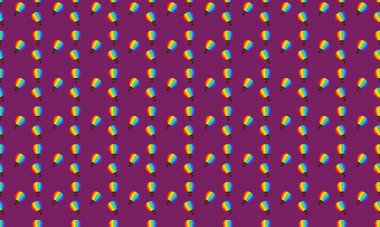 Farklı aksesuarlara sahip renkli arkaplan