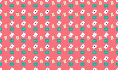 Farklı aksesuarlara sahip renkli arkaplan