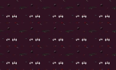 Farklı aksesuarlara sahip renkli arkaplan