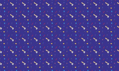 Farklı aksesuarlara sahip renkli arkaplan