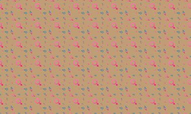 Farklı aksesuarlara sahip renkli arkaplan