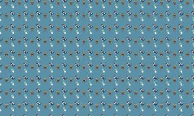 Farklı aksesuarlara sahip renkli arkaplan