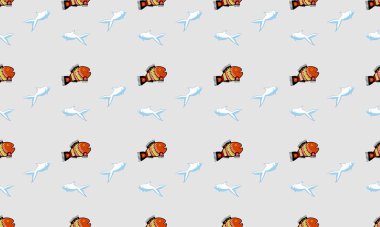 Farklı aksesuarlara sahip renkli arkaplan