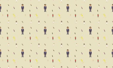 Farklı aksesuarlara sahip renkli arkaplan