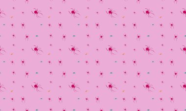 Farklı aksesuarlara sahip renkli arkaplan