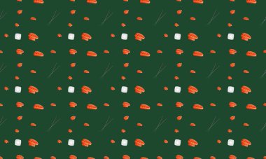 Farklı aksesuarlara sahip renkli arkaplan