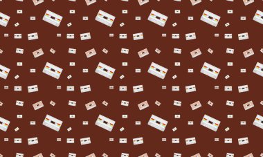 Farklı aksesuarlara sahip renkli arkaplan