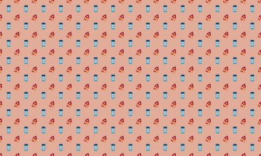 Farklı aksesuarlara sahip renkli arkaplan