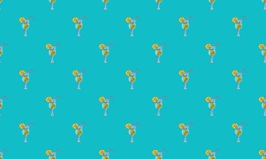 Farklı aksesuarlara sahip renkli arkaplan