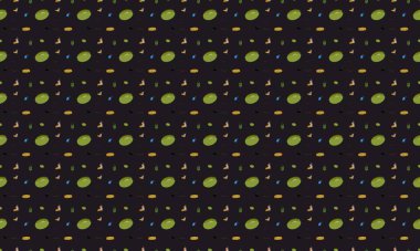 Farklı aksesuarlara sahip renkli arkaplan