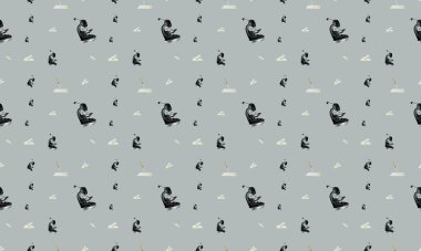 Farklı aksesuarlara sahip renkli arkaplan