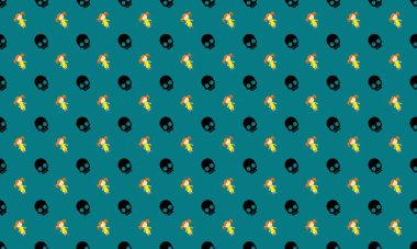 Farklı aksesuarlara sahip renkli arkaplan