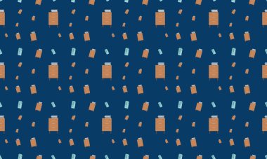 Farklı aksesuarlara sahip renkli arkaplan