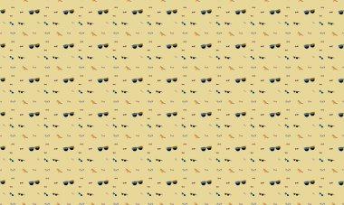 Farklı aksesuarlara sahip renkli arkaplan