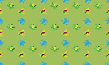 Farklı aksesuarlara sahip renkli arkaplan