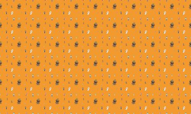 Farklı aksesuarlara sahip renkli arkaplan