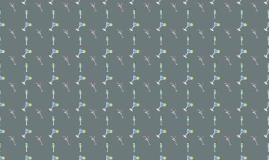 Farklı aksesuarlara sahip renkli arkaplan