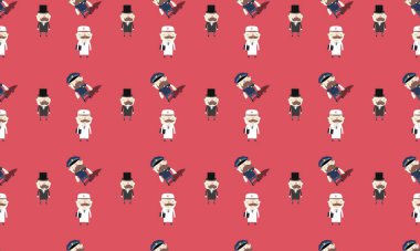 Farklı aksesuarlara sahip renkli arkaplan