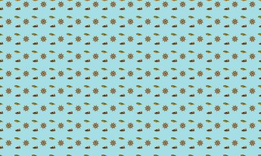 Farklı aksesuarlara sahip renkli arkaplan