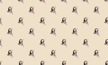 Farklı aksesuarlara sahip renkli arkaplan