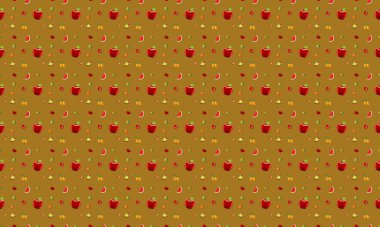 Farklı aksesuarlara sahip renkli arkaplan