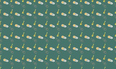 Farklı aksesuarlara sahip renkli arkaplan