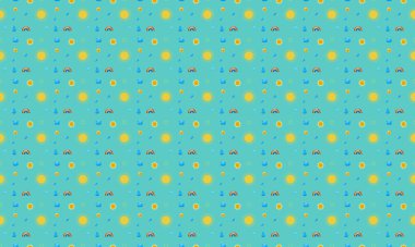 Farklı aksesuarlara sahip renkli arkaplan