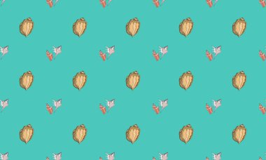 Farklı aksesuarlara sahip renkli arkaplan