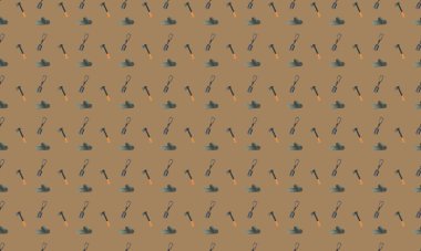 Farklı aksesuarlara sahip renkli arkaplan