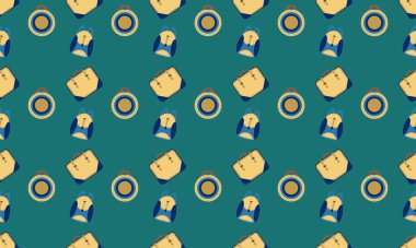 Farklı aksesuarlara sahip renkli arkaplan