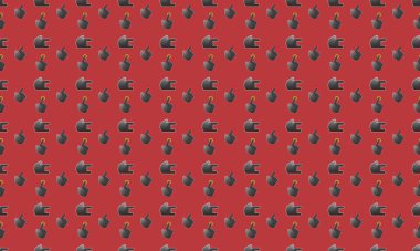 Farklı aksesuarlara sahip renkli arkaplan