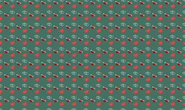 Farklı aksesuarlara sahip renkli arkaplan