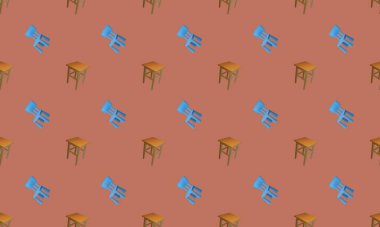 Farklı aksesuarlara sahip renkli arkaplan