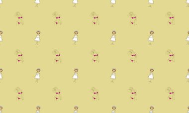 Farklı aksesuarlara sahip renkli arkaplan