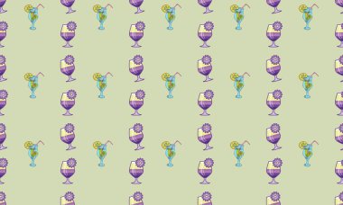 Farklı aksesuarlara sahip renkli arkaplan