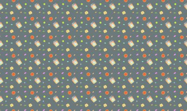 Farklı aksesuarlara sahip renkli arkaplan