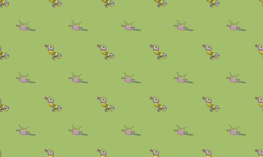 Farklı aksesuarlara sahip renkli arkaplan