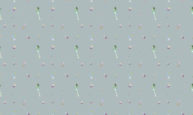 Farklı aksesuarlara sahip renkli arkaplan