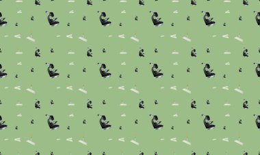 Farklı aksesuarlara sahip renkli arkaplan