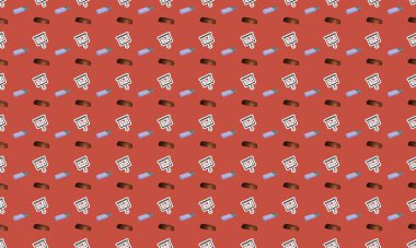 Farklı aksesuarlara sahip renkli arkaplan