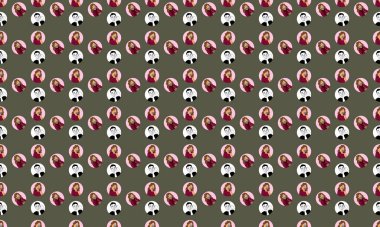 Farklı aksesuarlara sahip renkli arkaplan