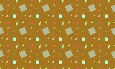 Farklı aksesuarlara sahip renkli arkaplan