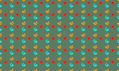 Farklı aksesuarlara sahip renkli arkaplan