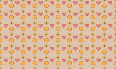 Farklı aksesuarlara sahip renkli arkaplan