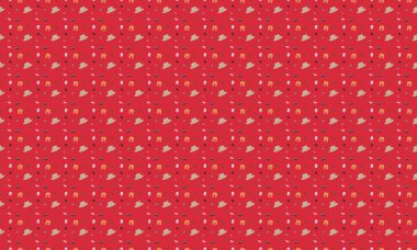 Farklı aksesuarlara sahip renkli arkaplan