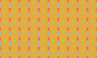 Farklı aksesuarlara sahip renkli arkaplan