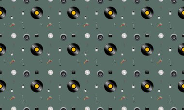 Farklı aksesuarlara sahip renkli arkaplan