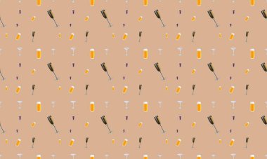 Farklı aksesuarlara sahip renkli arkaplan